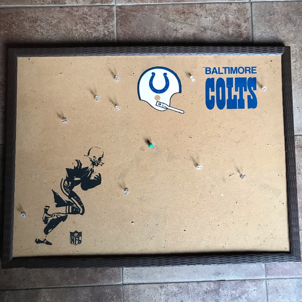 Vintage NFL Baltimore Colts cork board